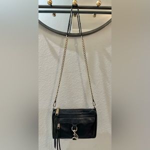 Rebecca Minkoff Mini MAC Crossbody Black Leather with Gold Hardware